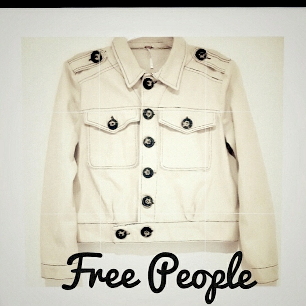 Free People Women's Eisenhower Ivory Denim Jacket - Picture 7 of 7